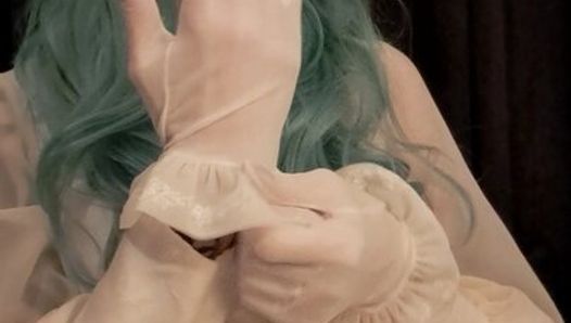 Kinky Glove Play: Petite Pastel Vixen Tries on Vintage Naughty Wear post thumbnail image